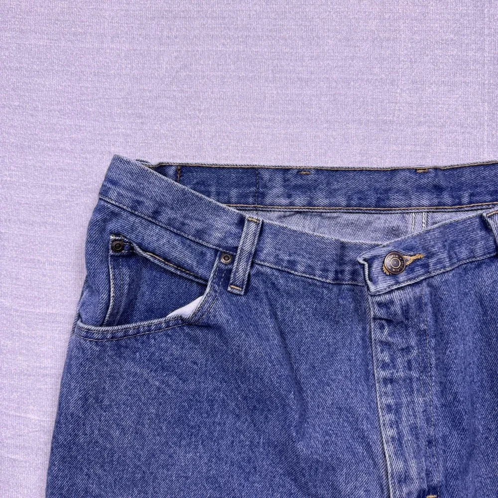 Wrangler Mens Blue Denim Regular Rodeo Stretch Straight Leg‎ Jeans Size 38x29